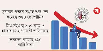 এক দিনেই সূচক কমল ২ শতাংশ, লেনদেনও শতকোটির কম