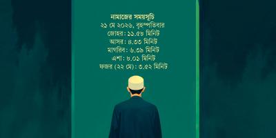 ২১ মে  ২০২৬ তারিখের নামাজের সময়সূচি