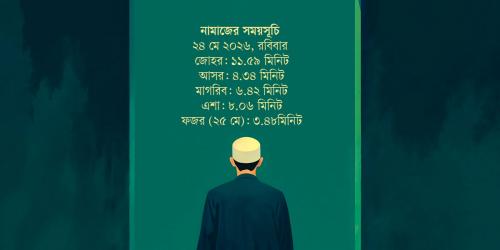 ২৪ মে  ২০২৬ তারিখের নামাজের সময়সূচি
