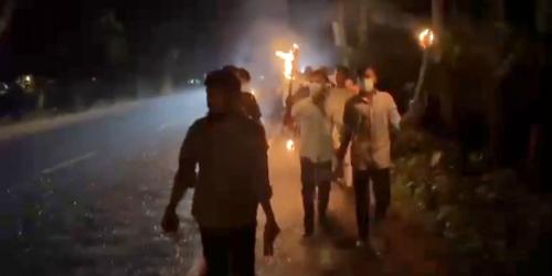 মধুখালীতে নিষিদ্ধ ছাত্রলীগের মশাল মিছিল