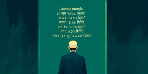 ১৭ জুন  ২০২৬ তারিখের নামাজের সময়সূচি