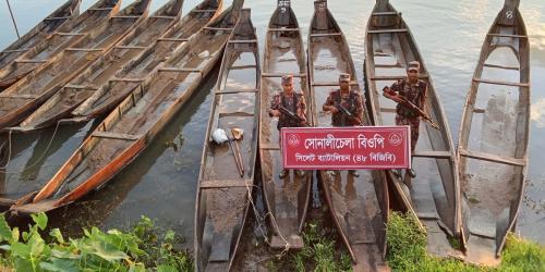 সিলেটে বালুমহালে ড্রেজিংয়ের দাপটে ‘বিপথে’  বারকি, বিজিবির অভিযানে জব্দ ১৫