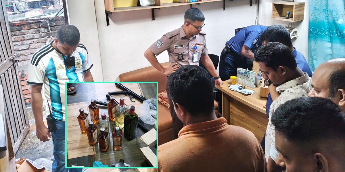 জামালপুরে আইন কর্মকর্তার অফিস থেকে দেশীয় আগ্নেয়াস্ত্র ও মাদক উদ্ধার