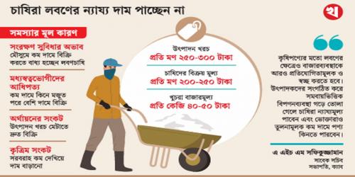 লবণ চাষ: পকেট ভারী হচ্ছে মধ্যস্বত্বভোগী ও মিল মালিকদের