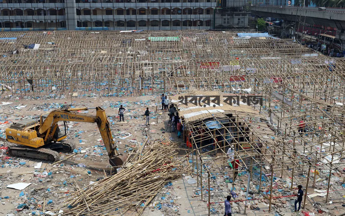 বঙ্গবাজার অস্থায়ী মার্কেটে উচ্ছেদ